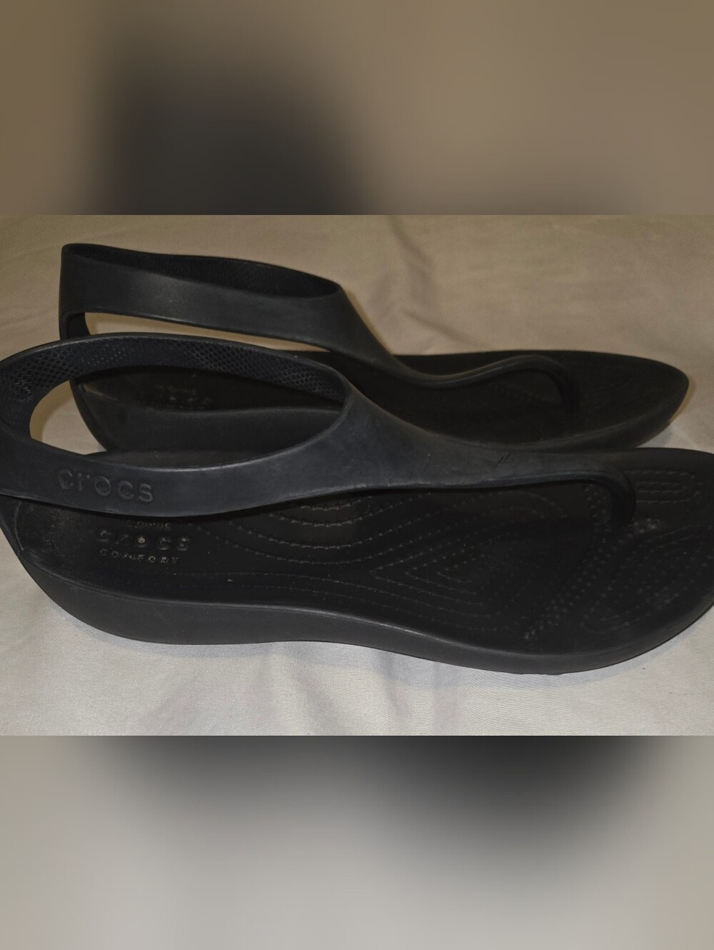 Crocs Sexi Serena Thong Sandals in Black Sz 7 - Picture 5 of 10